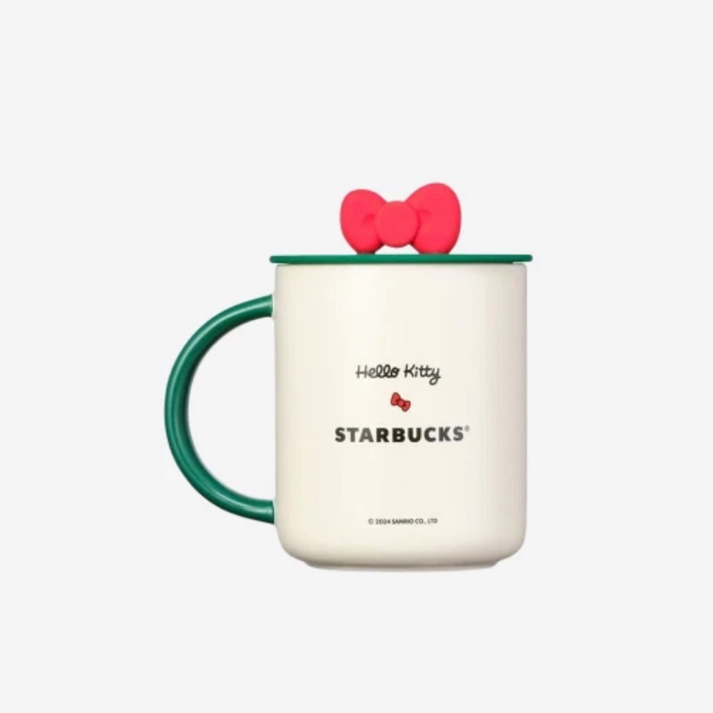 2025 Starbucks Sanrio Hello Kitty Mug with Red Bow and Green Lid - Picture 3 of 6